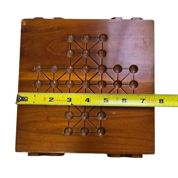 Vtg Berea College Kentucky Handcrafted Wooden Chinese Checkers Board Game 8x8 - Picture 11 of 12